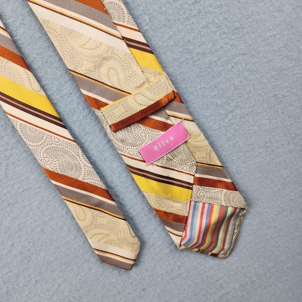 Altea Beecroft & Bull Tie Mens One Size Multicolor Striped 100% Silk Italy